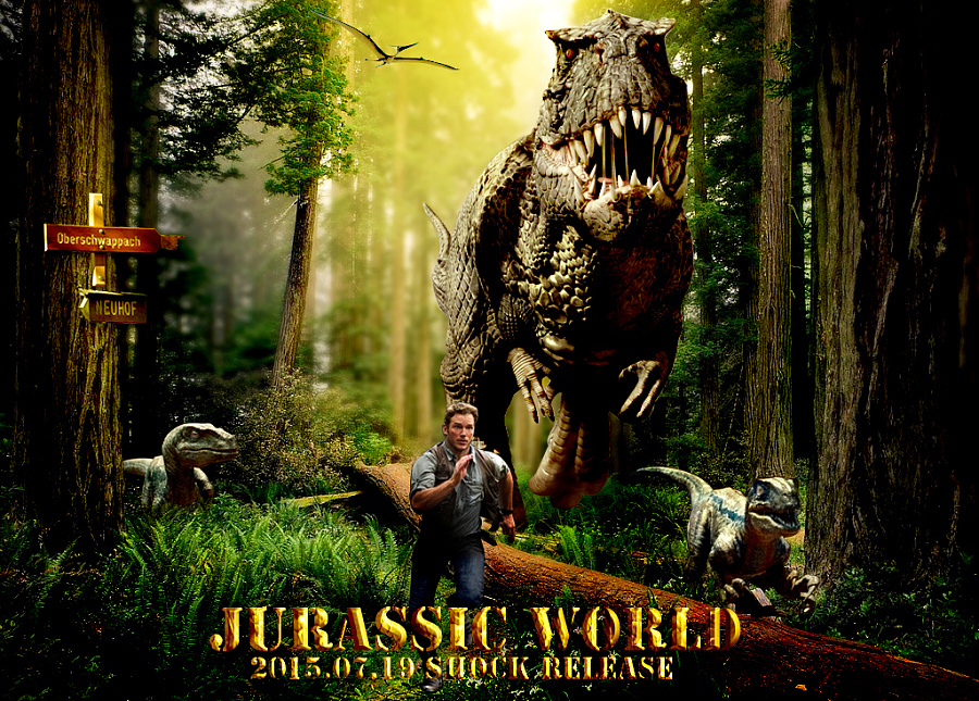 《侏罗纪世界》海报合成