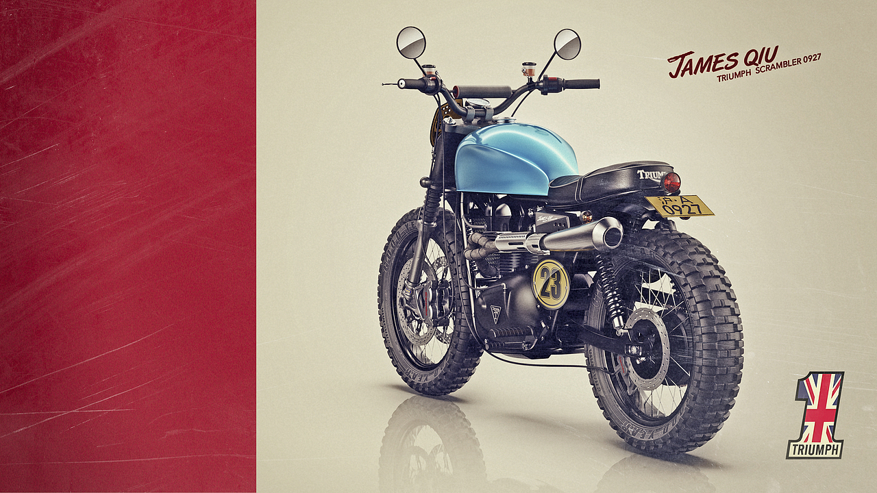 TRIUMPH T100 SCRAMBLER 凯旋T100改装复古攀爬者风格（图ZNDUxNDE0MDQ=） - 机械/交通 - 站酷设计师James_Q原创素材 - 站酷ZCOOL