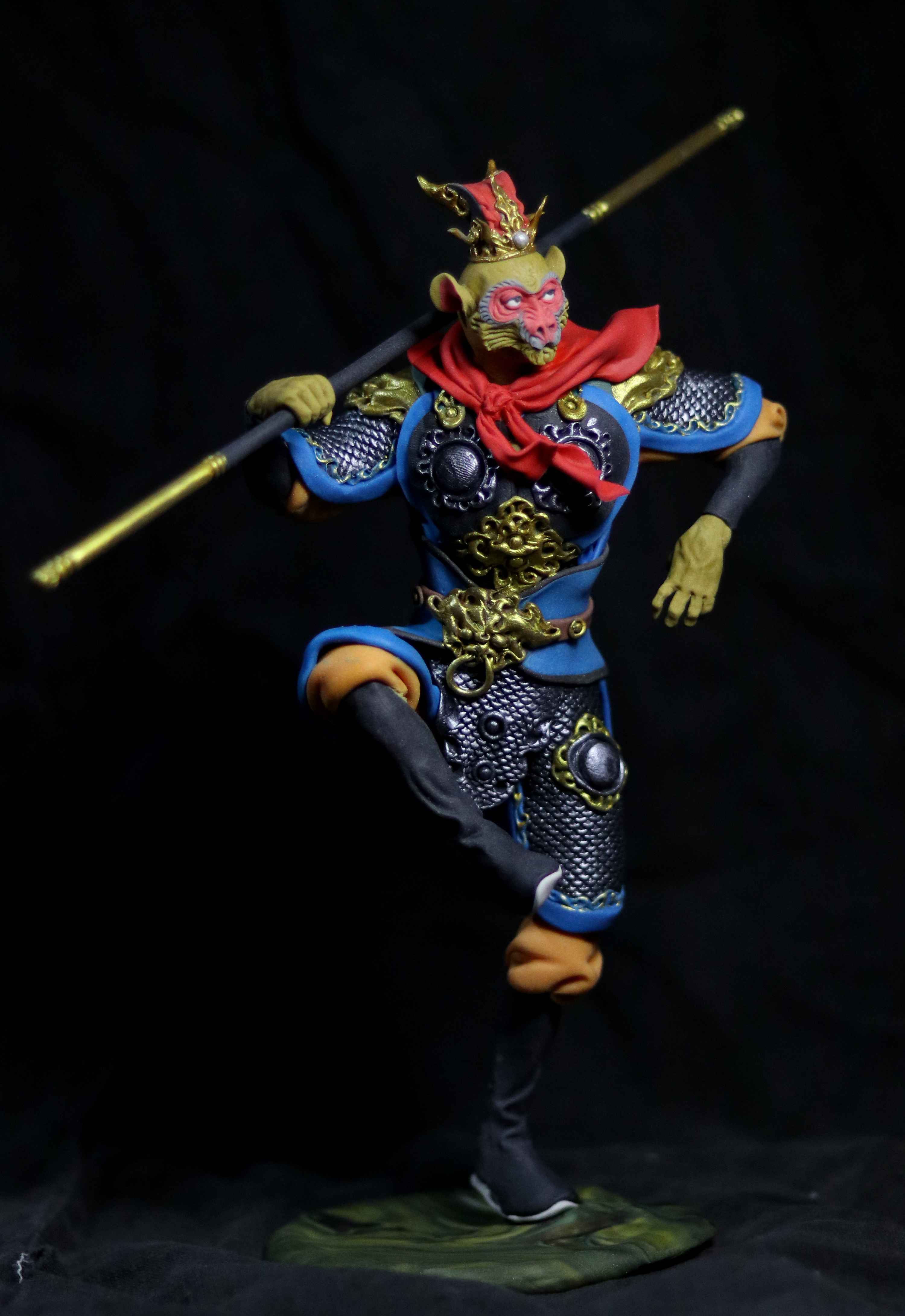 塑新斋潘纪坤手作彩塑作品之悟空大圣