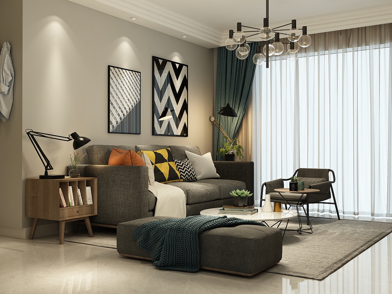 北欧风格浅灰色调家装