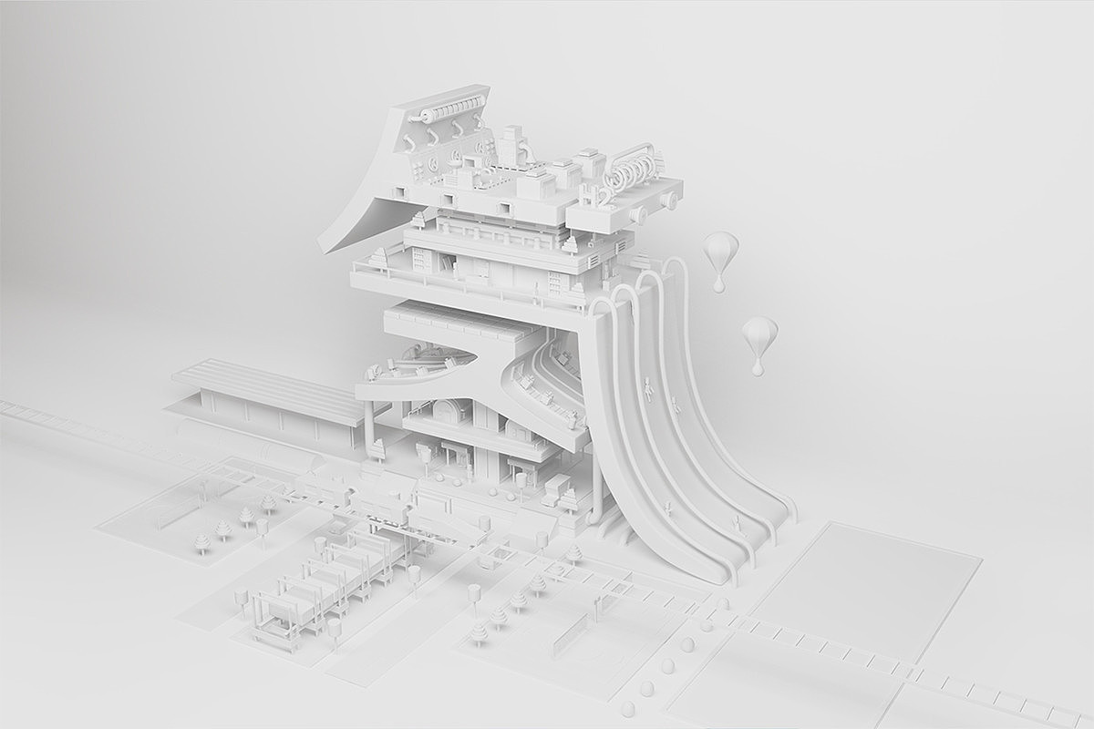三维设计 | “氢”字娱乐空间（图ZODI4MDc0NjA=） - 场景 - 站酷设计师酷九设计原创素材 - 站酷ZCOOL