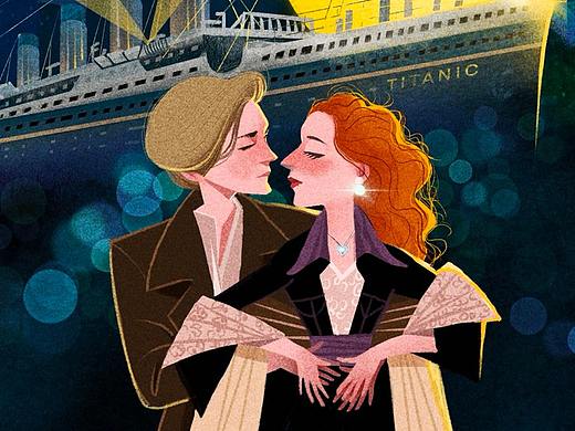 泰坦尼克号插画设计