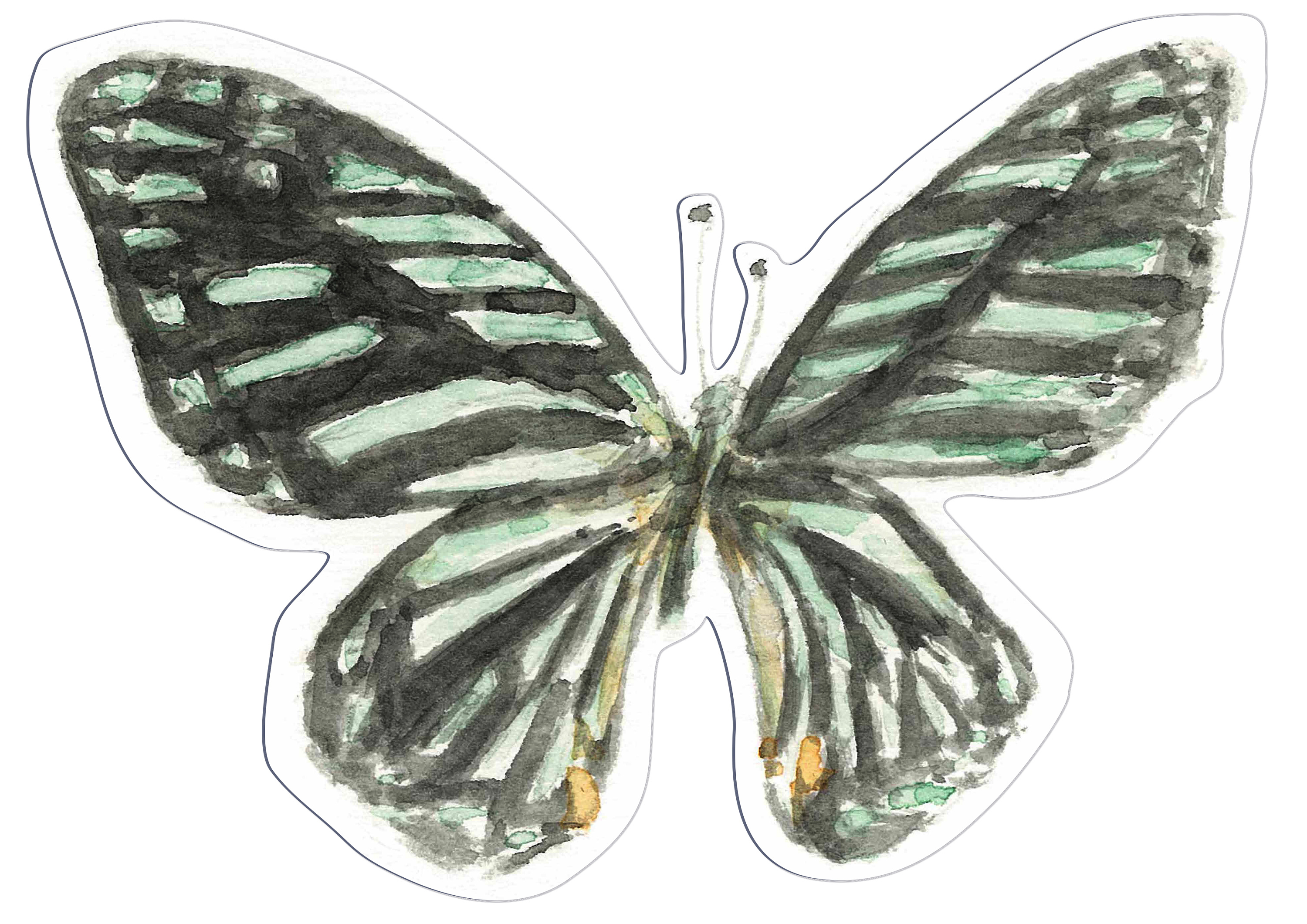 手绘水彩小蝴蝶