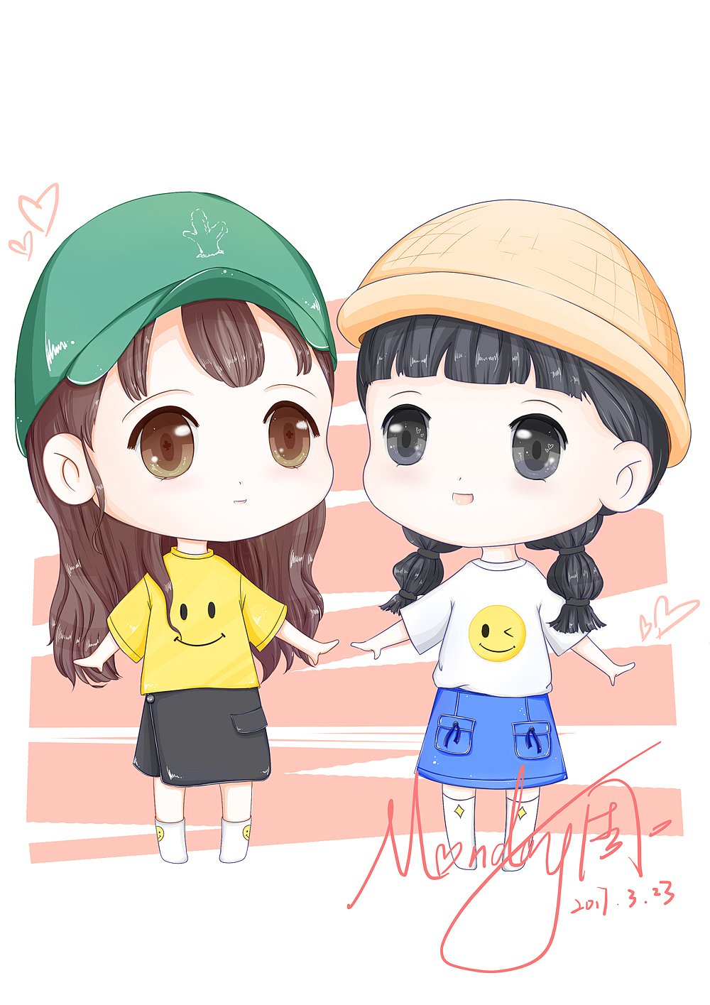 夏日小双子（图ZNzY3OTE5MDA=） - 创作习作 - 站酷设计师六月MONDAY原创素材 - 站酷ZCOOL