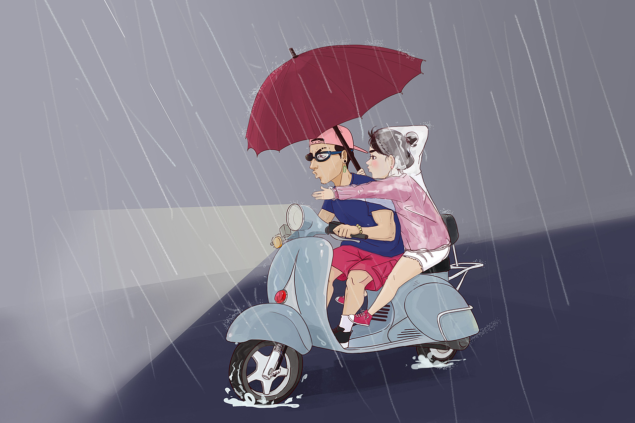 下雨天（圖ZNTE4NDcxMzY=） - 藝術插畫 - 站酷設計師RodmanMe原創(chuàng)素材 - 站酷ZCOOL