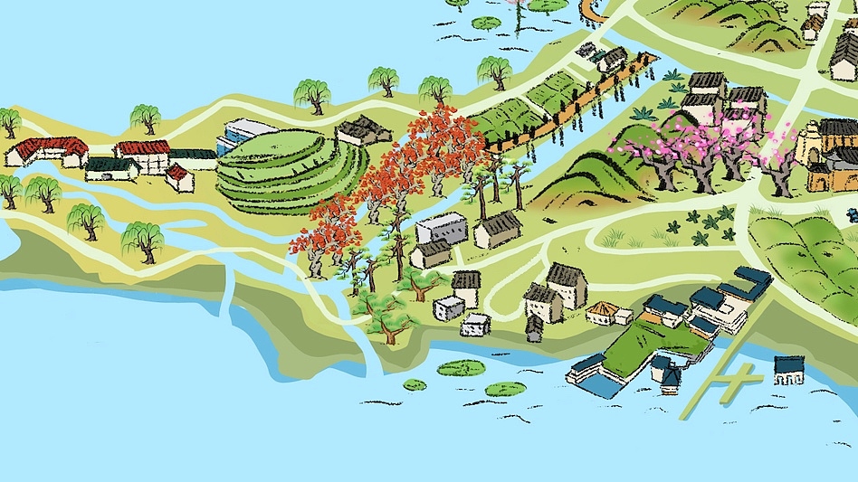 【商业项目/】云上苏绣小镇手绘地图（图ZMjU2NDY0MzAw） - 商业插画 - 站酷设计师小丛冢雉原创素材 - 站酷ZCOOL