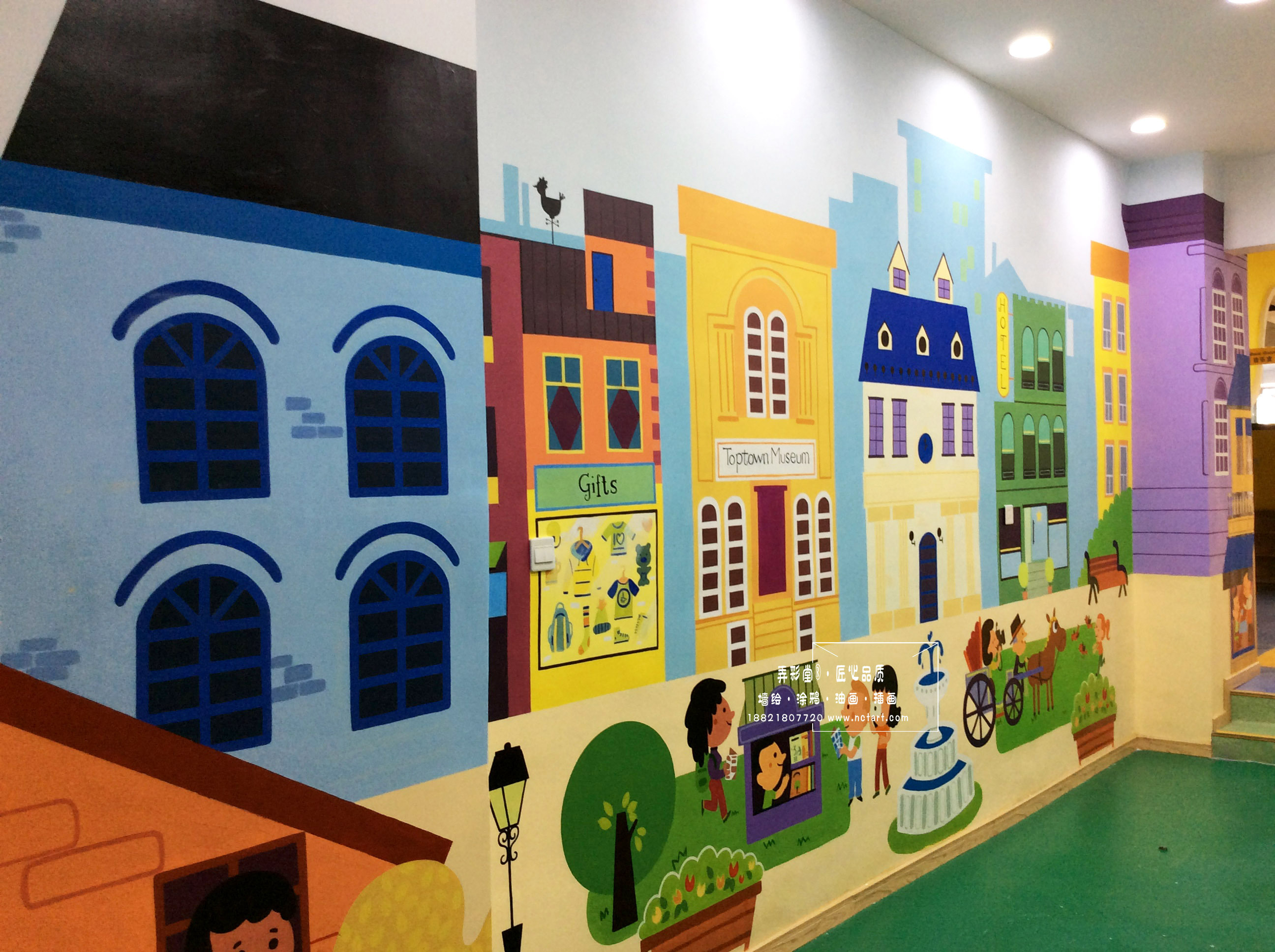 幼儿园主题彩绘墙壁图片