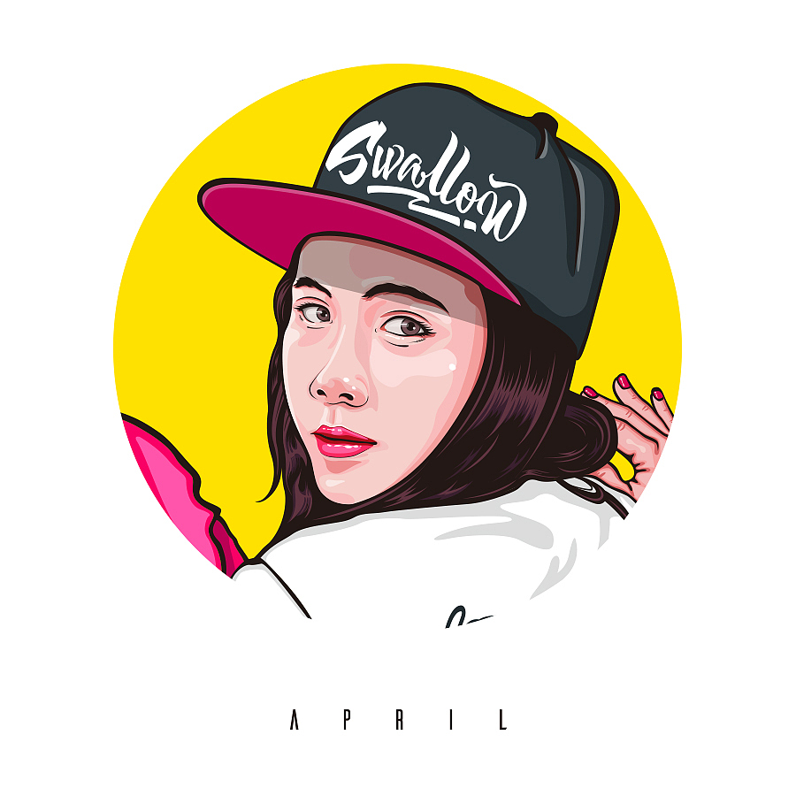JUST FOR APRIL（图ZNjQ4MjE4NDg=） - 新锐潮流插画 - 站酷设计师Swallow_Ho原创素材 - 站酷ZCOOL