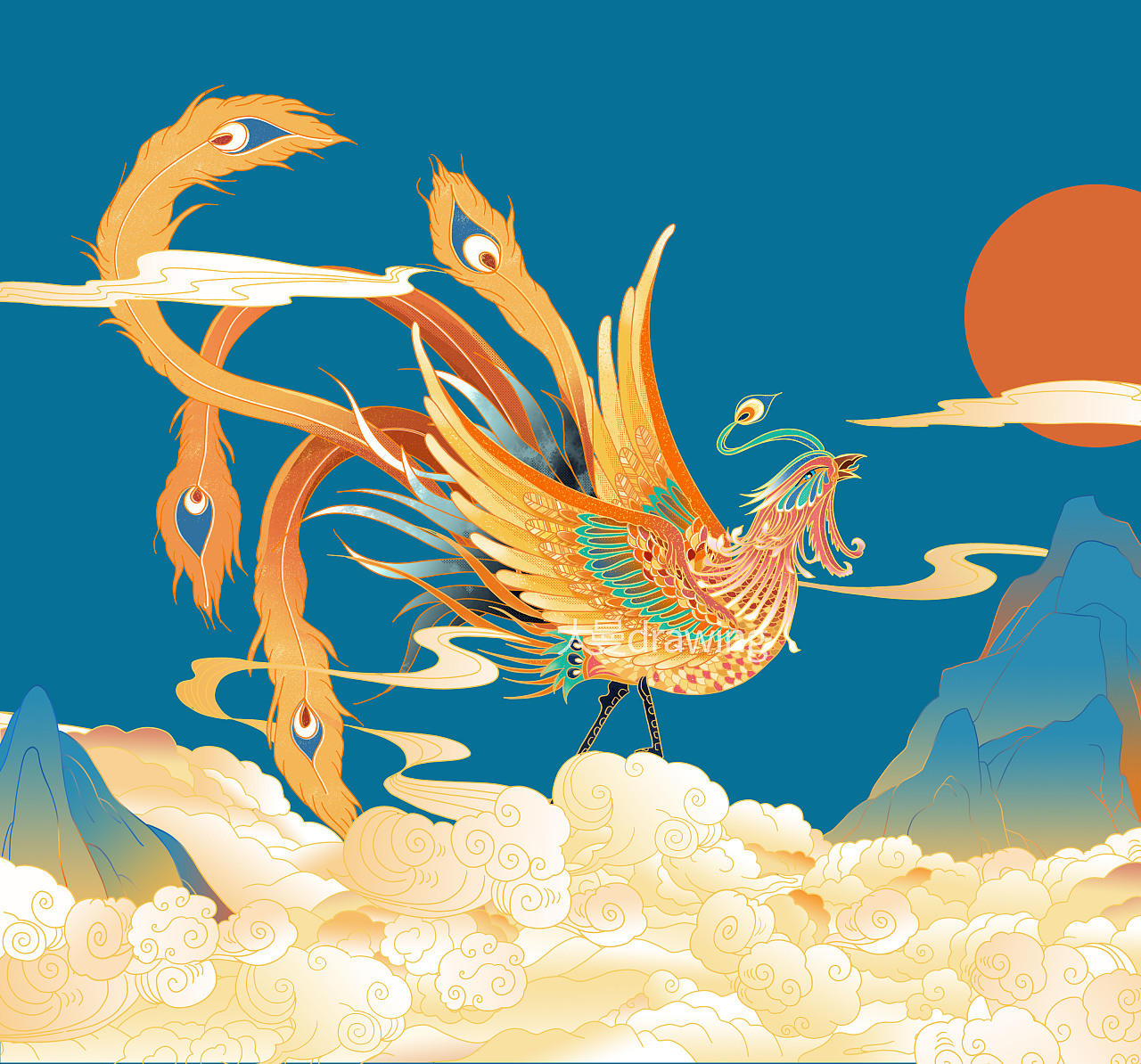 凤凰|插画|创作习作|大曼drawing - 原创作品 - 站酷 (zcool)