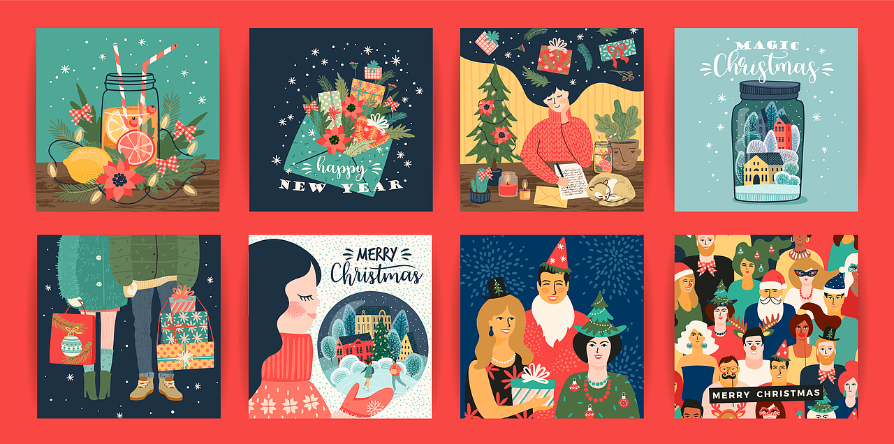 节日祝福系列4（图ZMjQ1NzgzNTE2） - 绘本 - 站酷设计师Jassie_Illust原创素材 - 站酷ZCOOL