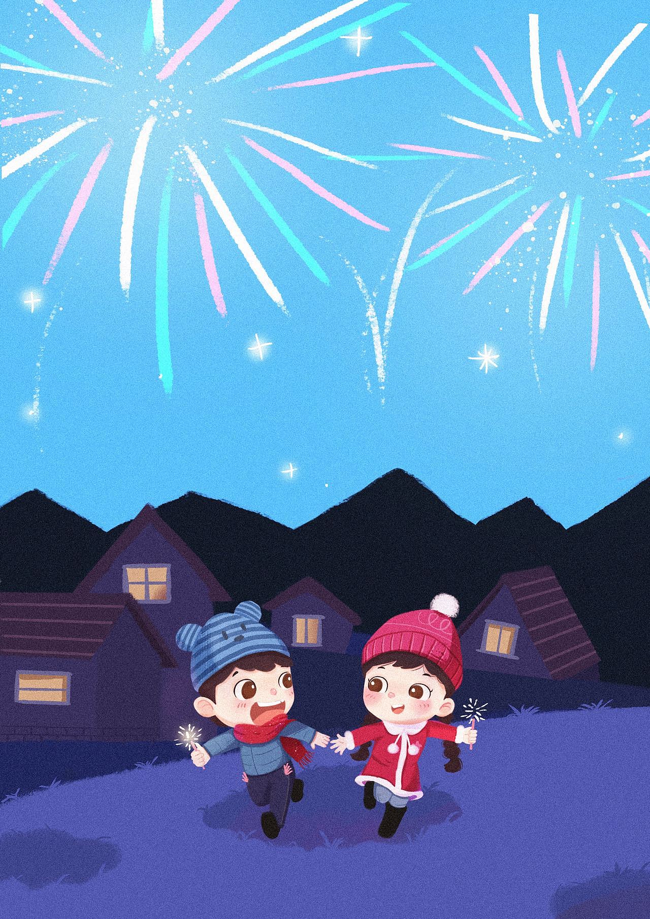 过新年（图ZMjg2NjkxODU2） - 儿童插画 - 站酷设计师iris_艾瑞斯原创素材 - 站酷ZCOOL