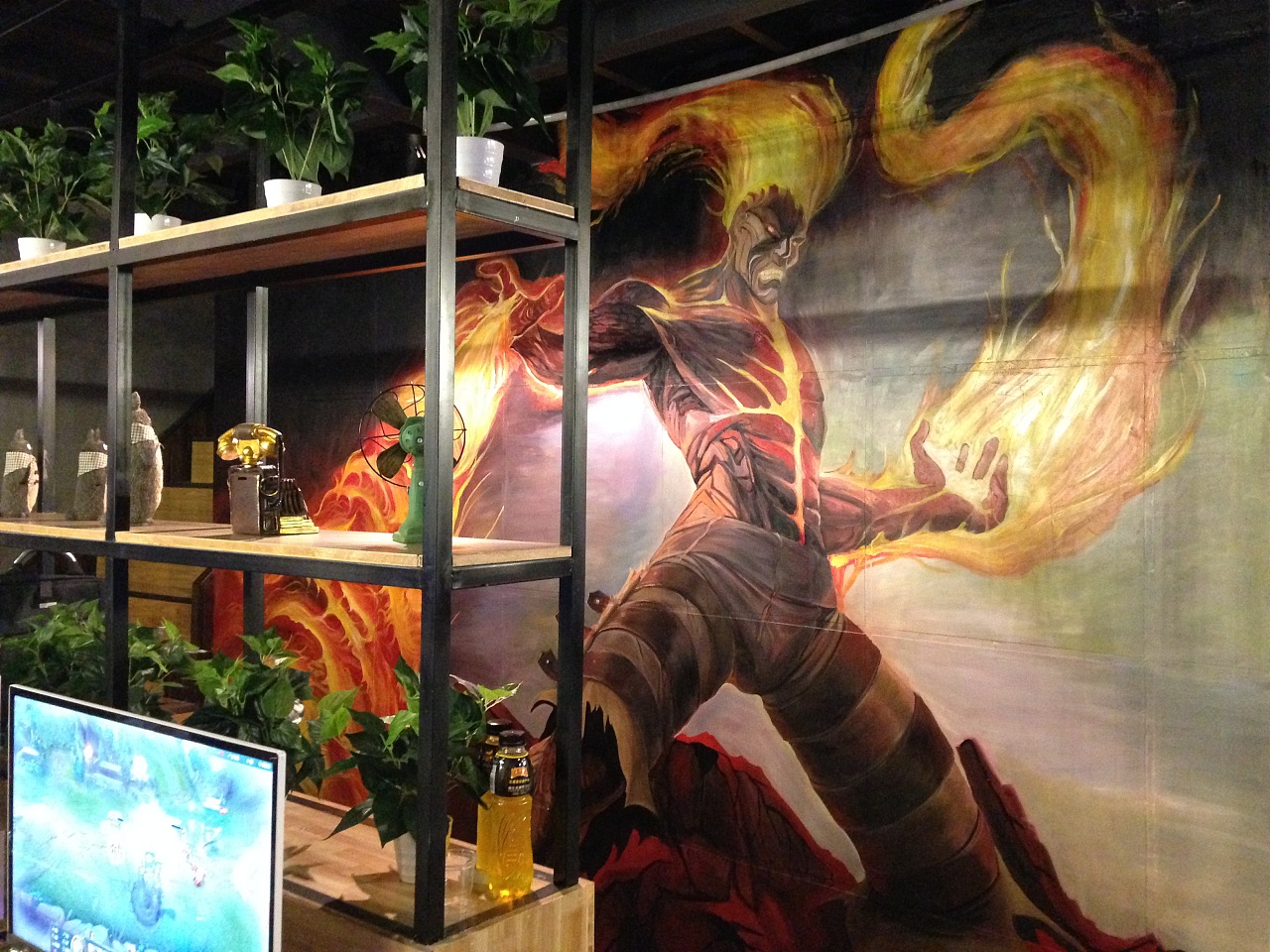 网咖 英雄联盟主题墙绘壁画