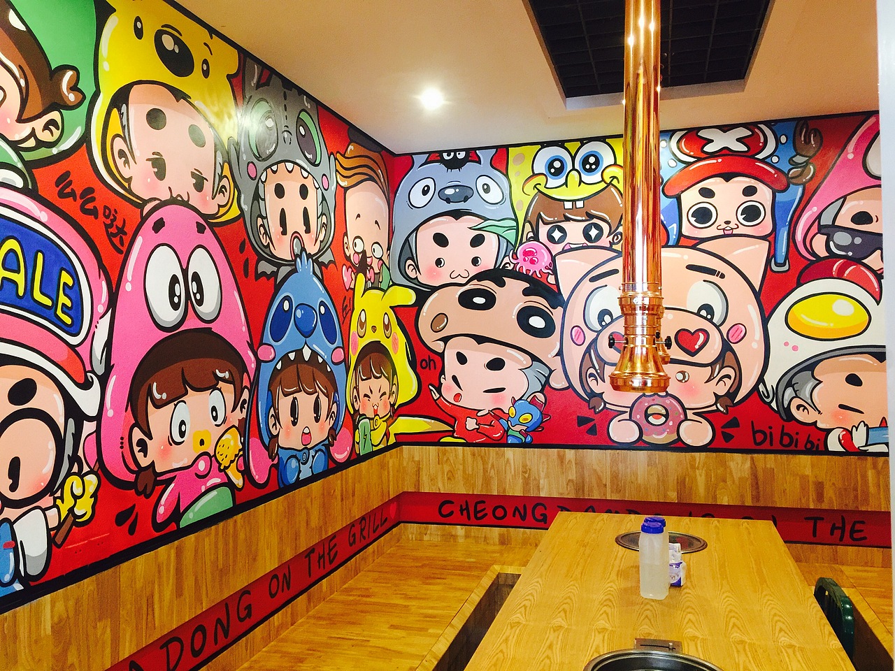 清潭洞烤肉店墙绘第二弹（图ZNTI1MjY3OTY=） - 新锐潮流插画 - 站酷设计师痞子JACK原创素材 - 站酷ZCOOL