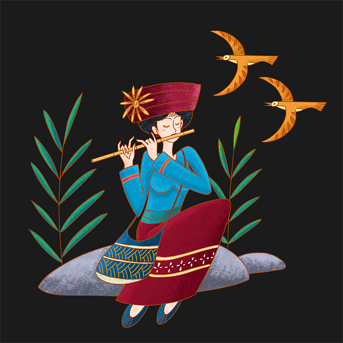 少数民族少女（图ZMjMwMDYxODUy） - 商业插画 - 站酷设计师箕宿仙人原创素材 - 站酷ZCOOL