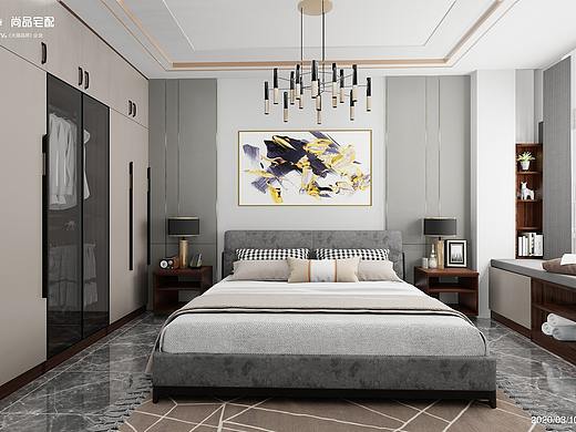 客户现代轻奢风格卧室客厅