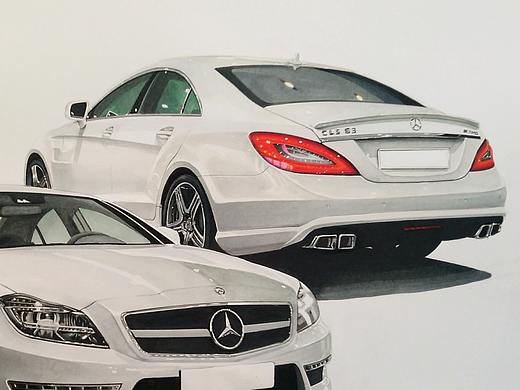 马克笔汽车手绘  梅赛德斯-奔驰 AMG CLS 63（2013）