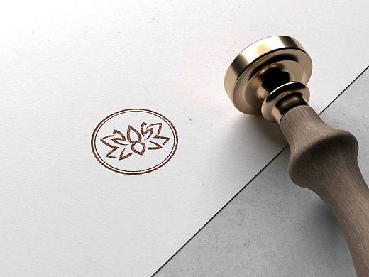 莲花加字母 N 图章创作