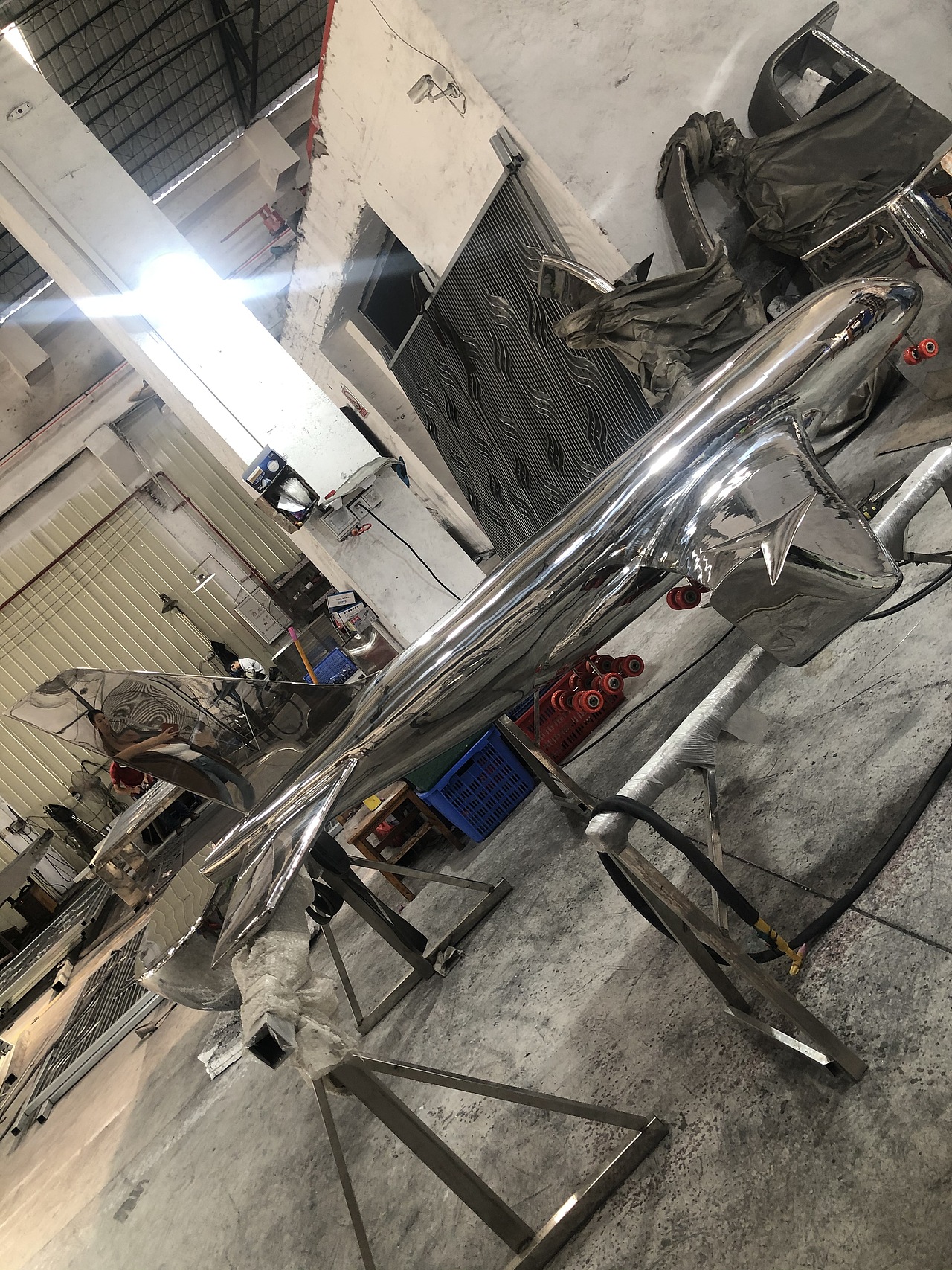 不锈钢飞机雕塑摆件创意特色设计