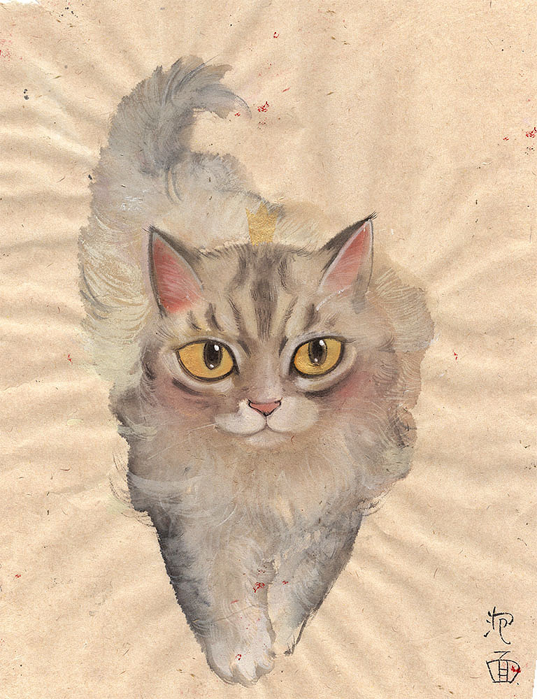 假装是写意 毛笔画猫咪