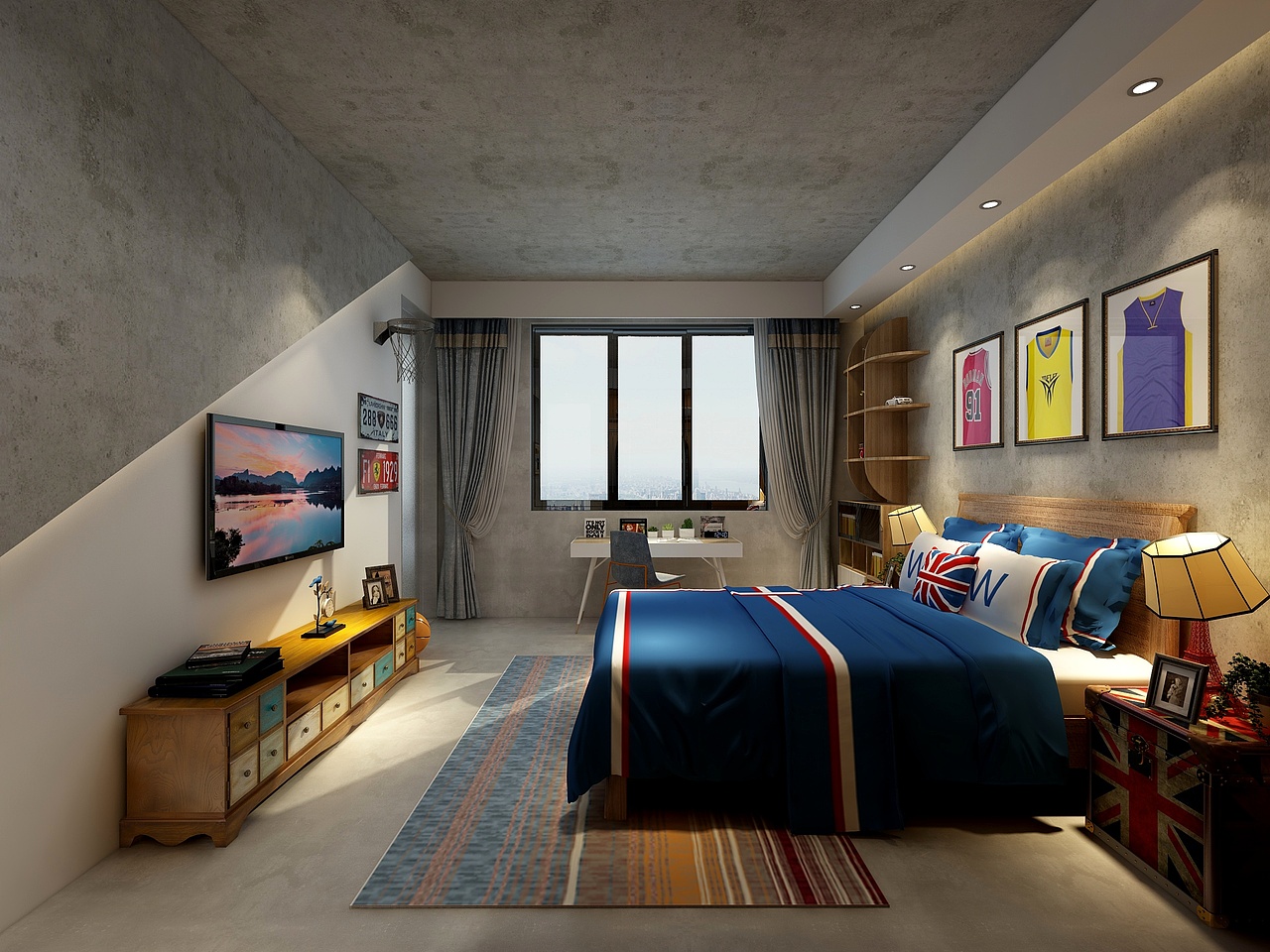 300㎡极简工业风六居室