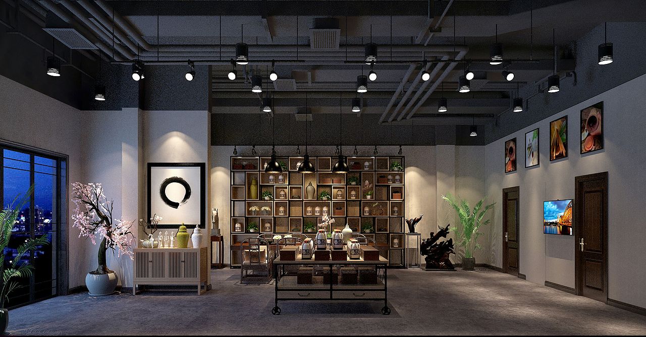 二层养生茶店面