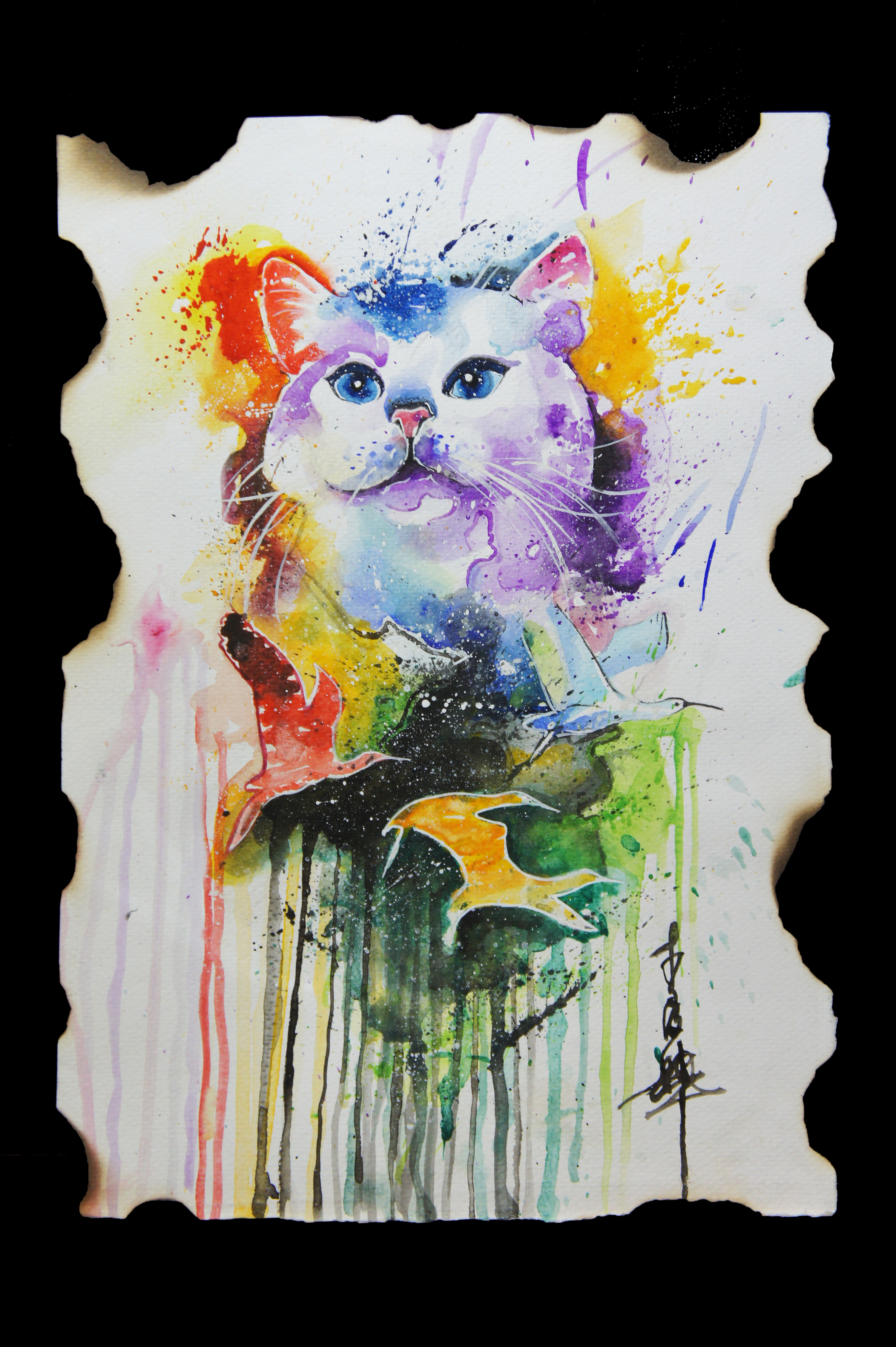 李纹肆泼墨水彩手稿|纯艺术|水彩|李纹肆 - 原创作品 - 站酷 (zcool)