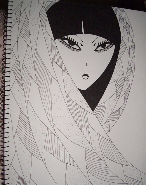 水笔画的黑白画(喜欢)