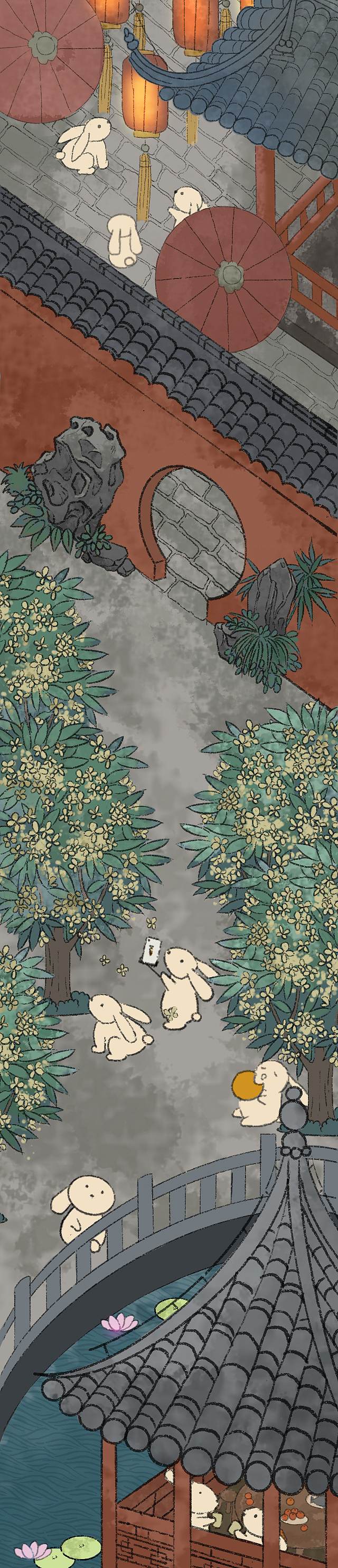 【插画】中秋国庆喜相逢（图ZMjUwMDc0MzYw） - 商业插画 - 站酷设计师三川和小猴子原创素材 - 站酷ZCOOL