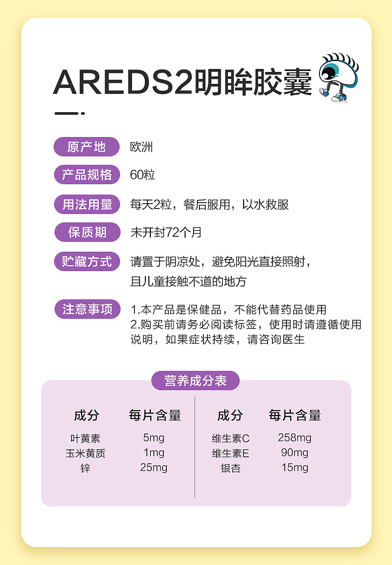 AREDS2明眸胶囊详情页