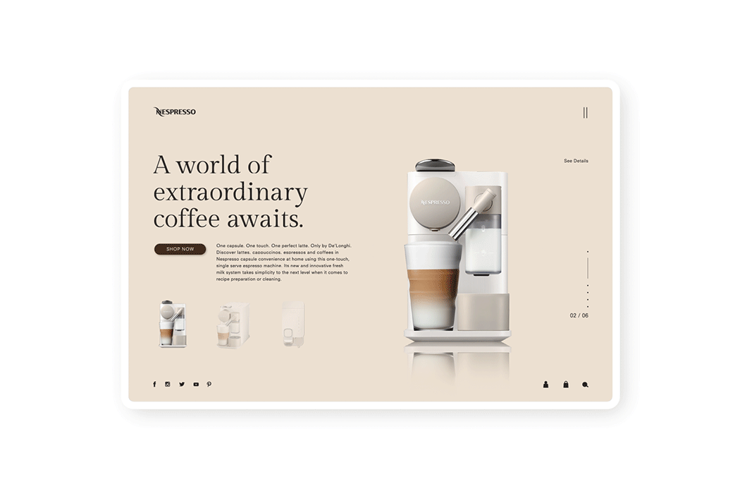 Nespresso Website Redesign（图ZMjEyMzU4MDky） - APP界面 - 站酷设计师ToooyDesign原创素材 - 站酷ZCOOL