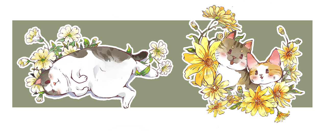 关于猫的水彩插画