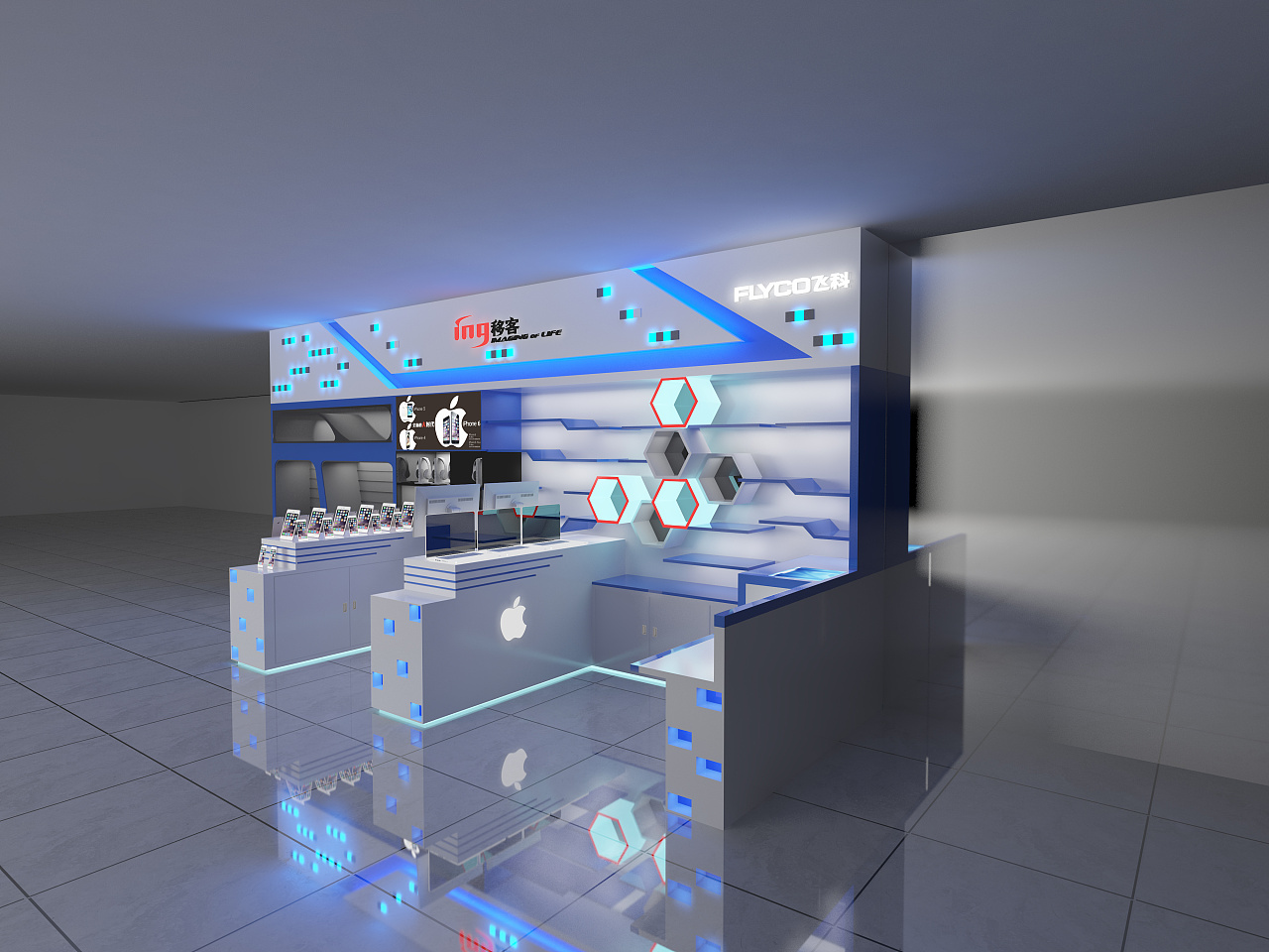 数码专柜体验店|空间|商业空间设计|xiao494064461
