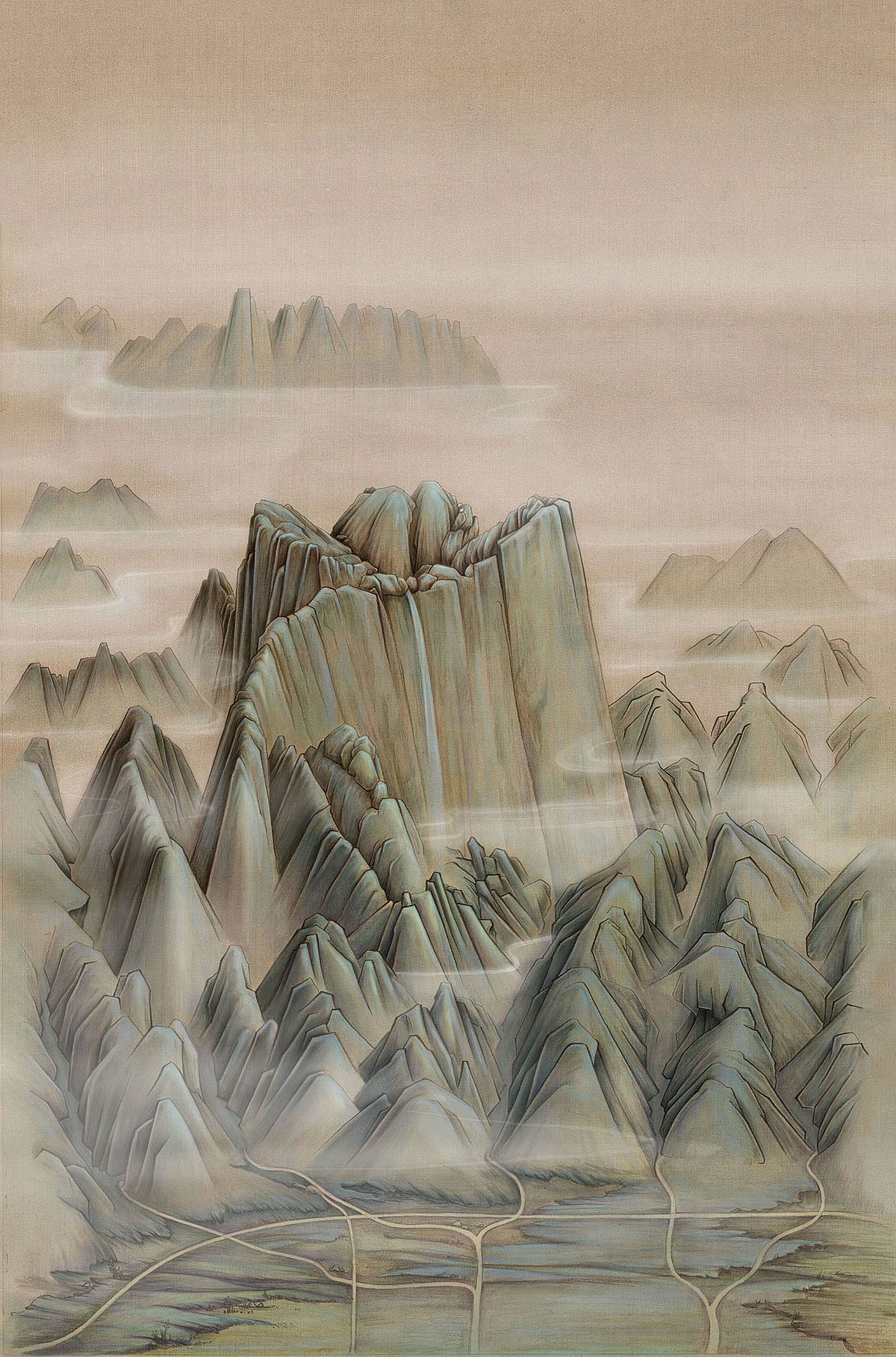 华山中国风手绘地图(图ZMTAxMTY3MjAw) - 商业插画 - 站酷设计师木兰司的汤小主原创素材 - 站酷ZCOOL