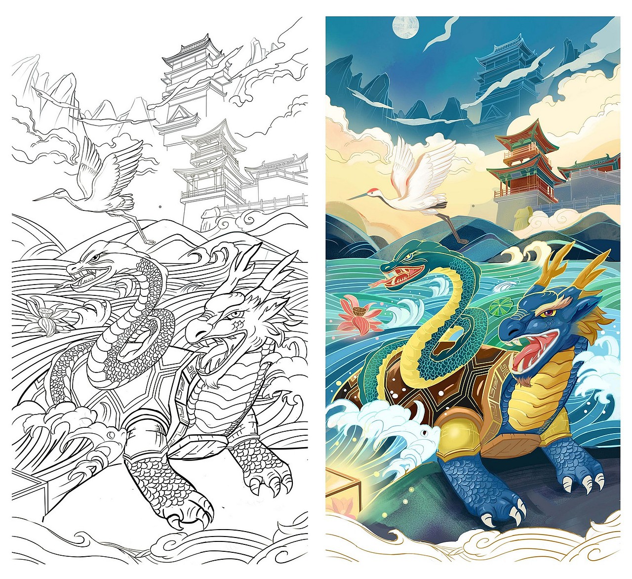 乐划锁屏｜四大神兽（图ZMjY1OTkwMzQ4） - 海报 - 站酷设计师洛成luo原创素材 - 站酷ZCOOL