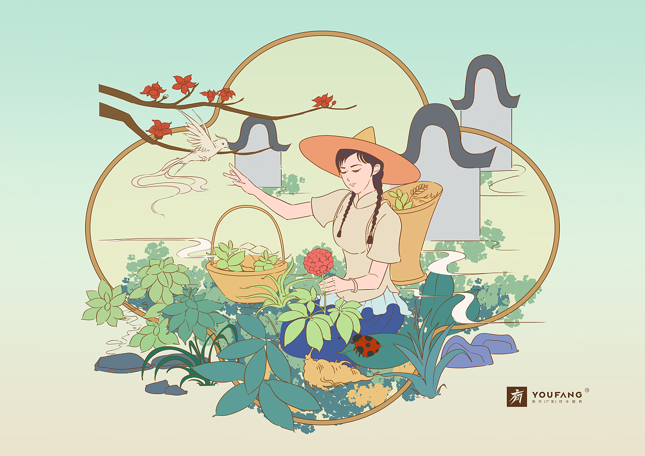 岭南文化|插画|商业插画|方了啊 - 原创作品 - 站酷 (zcool)