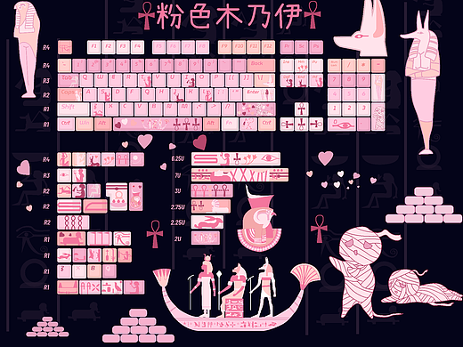粉色木乃伊键帽设计|可出