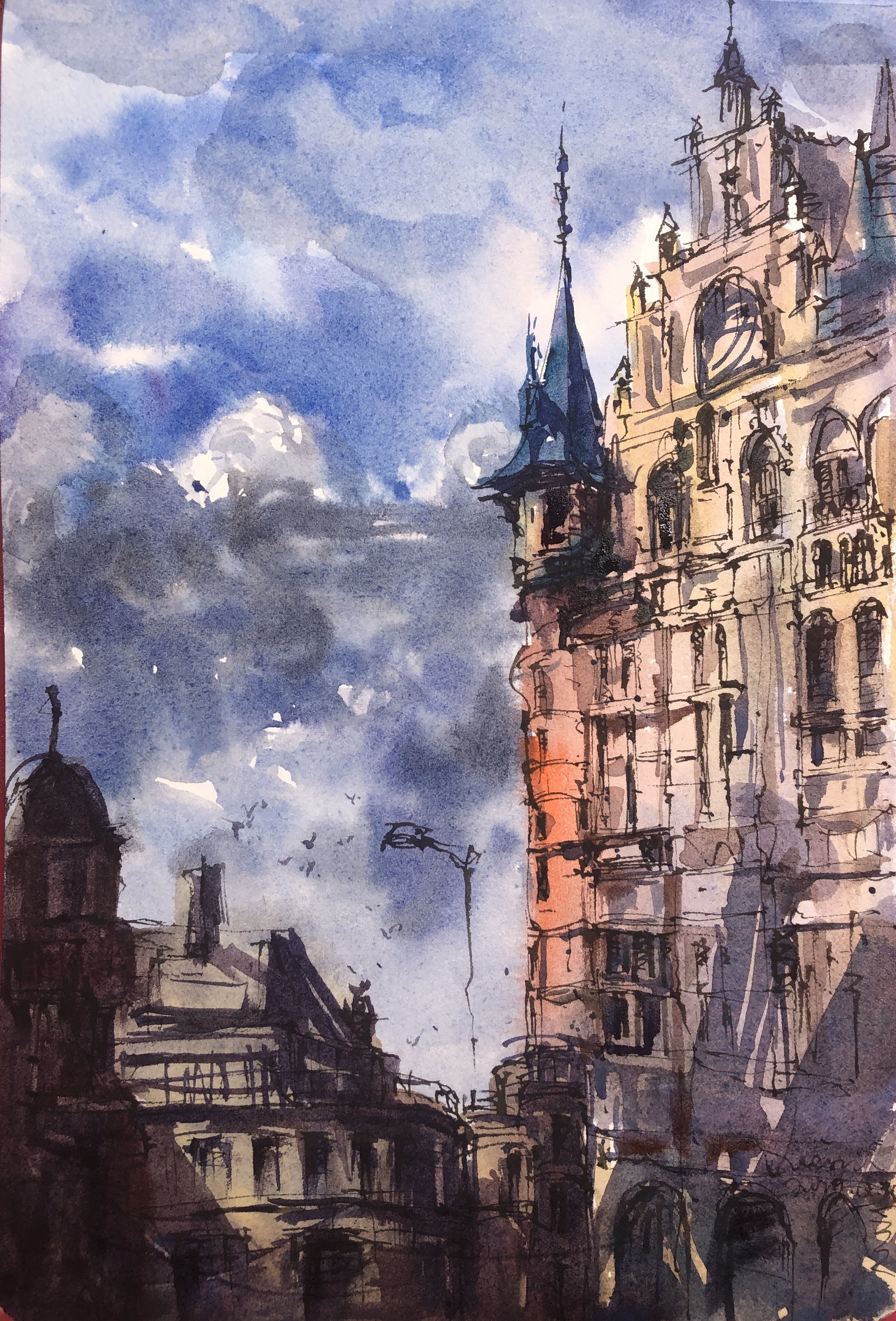 钢笔淡彩|纯艺术|绘画|多么水彩 - 原创作品 - 站酷 (zcool)