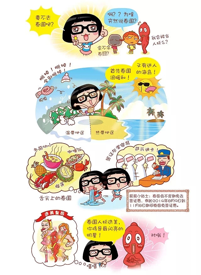 《Hello菜菜Hello世界·泰国篇》第01话（图ZMjQwODI4Njg=） - 绘本 - 站酷设计师hello菜菜原创素材 - 站酷ZCOOL