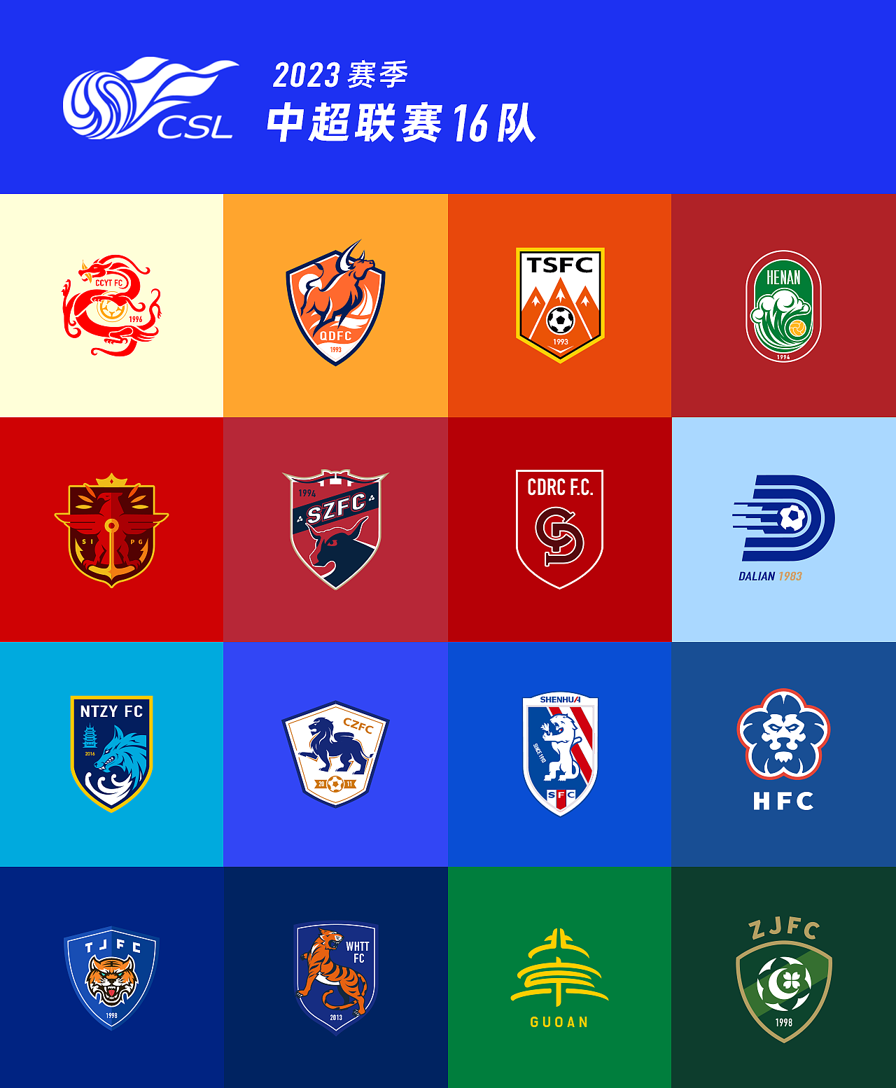 2023中超联赛球队队徽设计Part01
