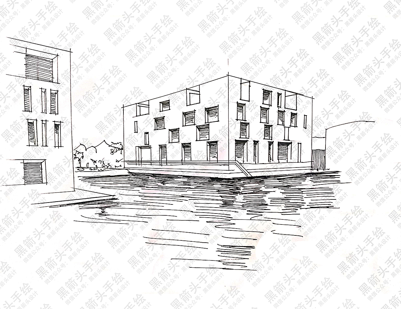 武汉黑箭头手绘、环艺考研、环艺手绘、武汉黑箭头设计