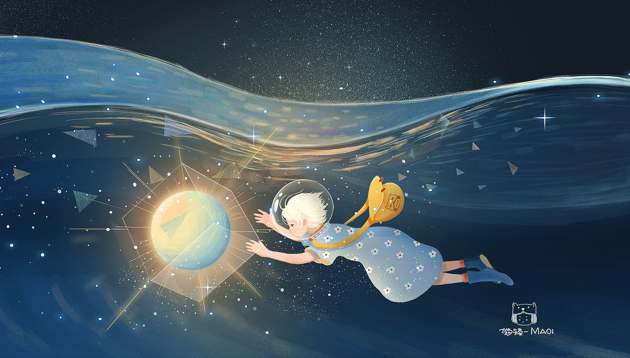 那些想对月亮说的事|插画|商业插画|猫矮_maoi_原创作品-站酷zcool
