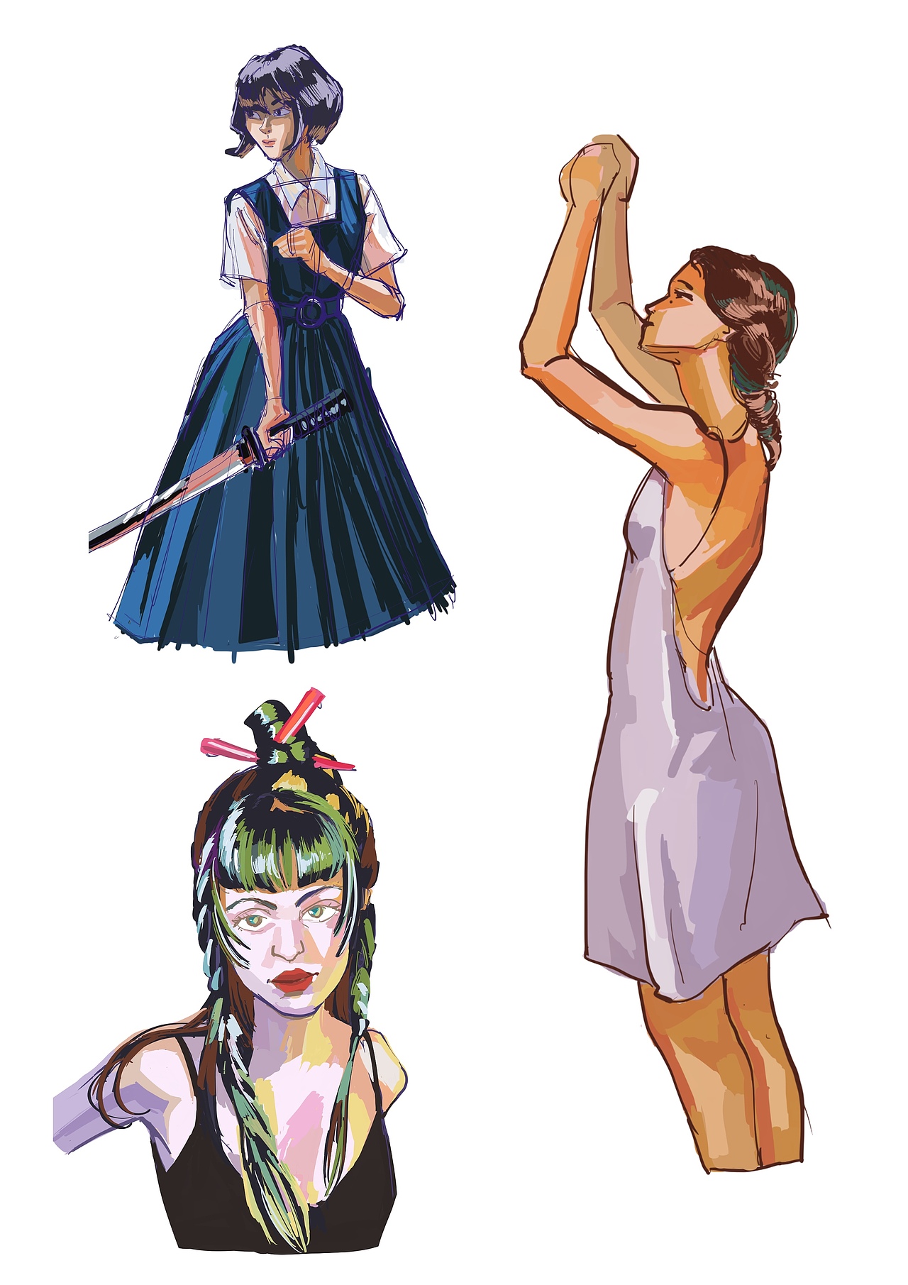 色彩练习,参考人物场景摄影照片