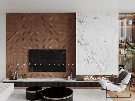 最新渲染作品、优雅大气的暖色空间