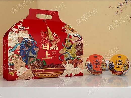 箱盒汇 | ：“蒸蒸日上”春节蒸碗大礼包设计
