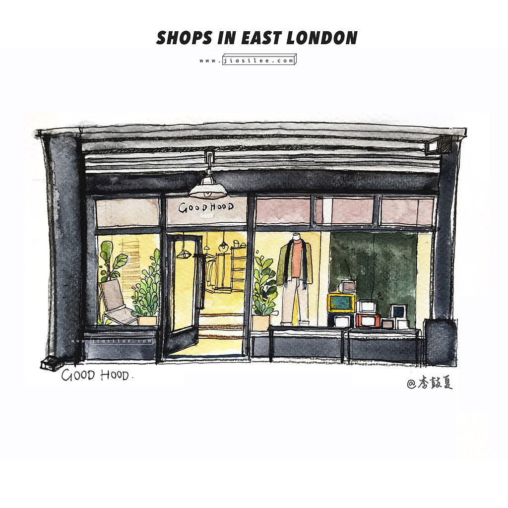手绘手帐-东伦敦的设计店（图ZMTAwNjI5NDg0） - 艺术插画 - 站酷设计师李鼓夏JiasiLee原创素材 - 站酷ZCOOL
