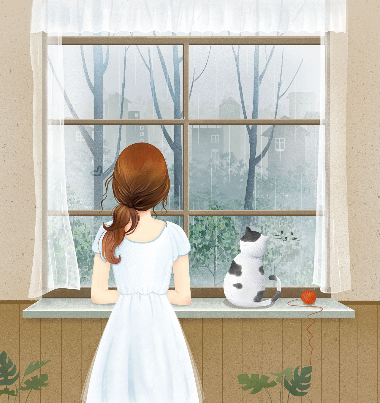 窗边的景|插画|创作习作|zz霄霄 - 原创作品 - 站酷 (zcool)
