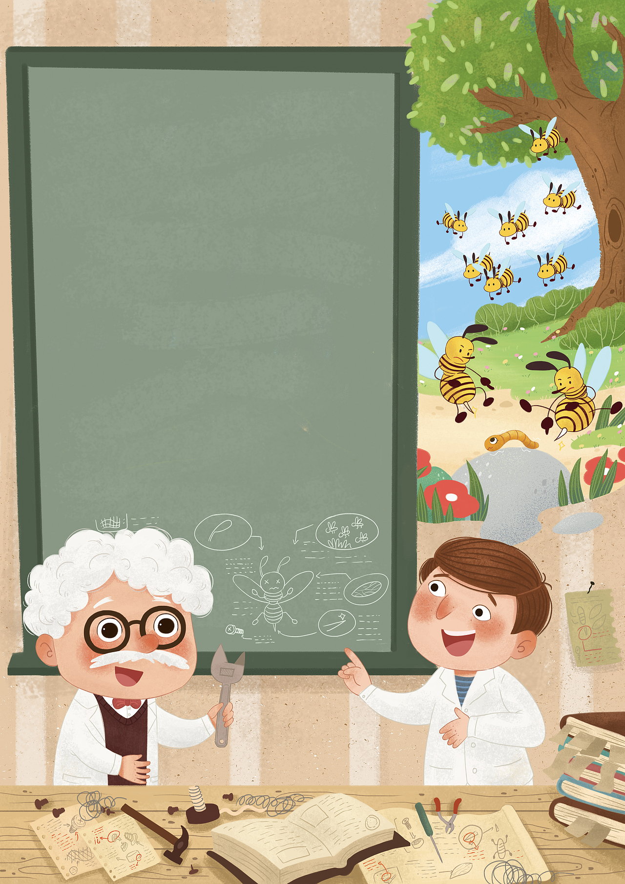 《大黄蜂战斗》《叶子的旅行》（图ZMjE4OTQ5MDIw） - 儿童插画 - 站酷设计师DADA大倩原创素材 - 站酷ZCOOL