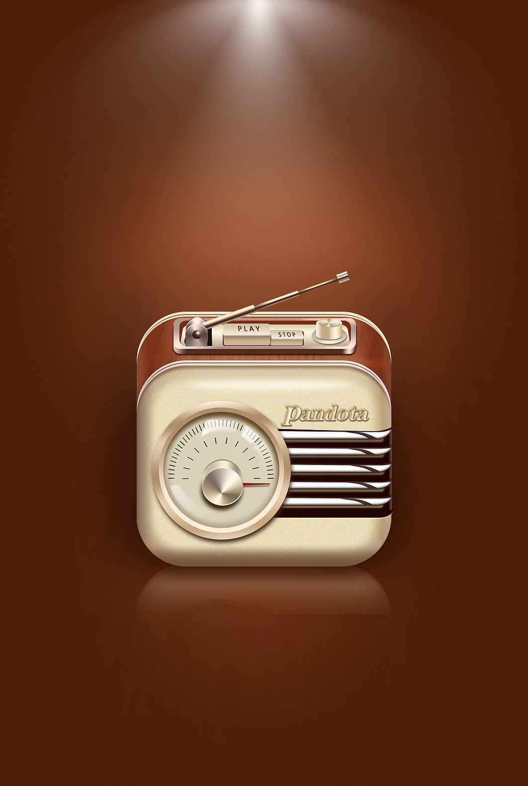 手机app写实图标练习复古风收音机