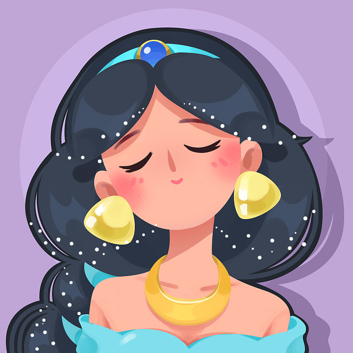 迪士尼公主系列头像涂鸦