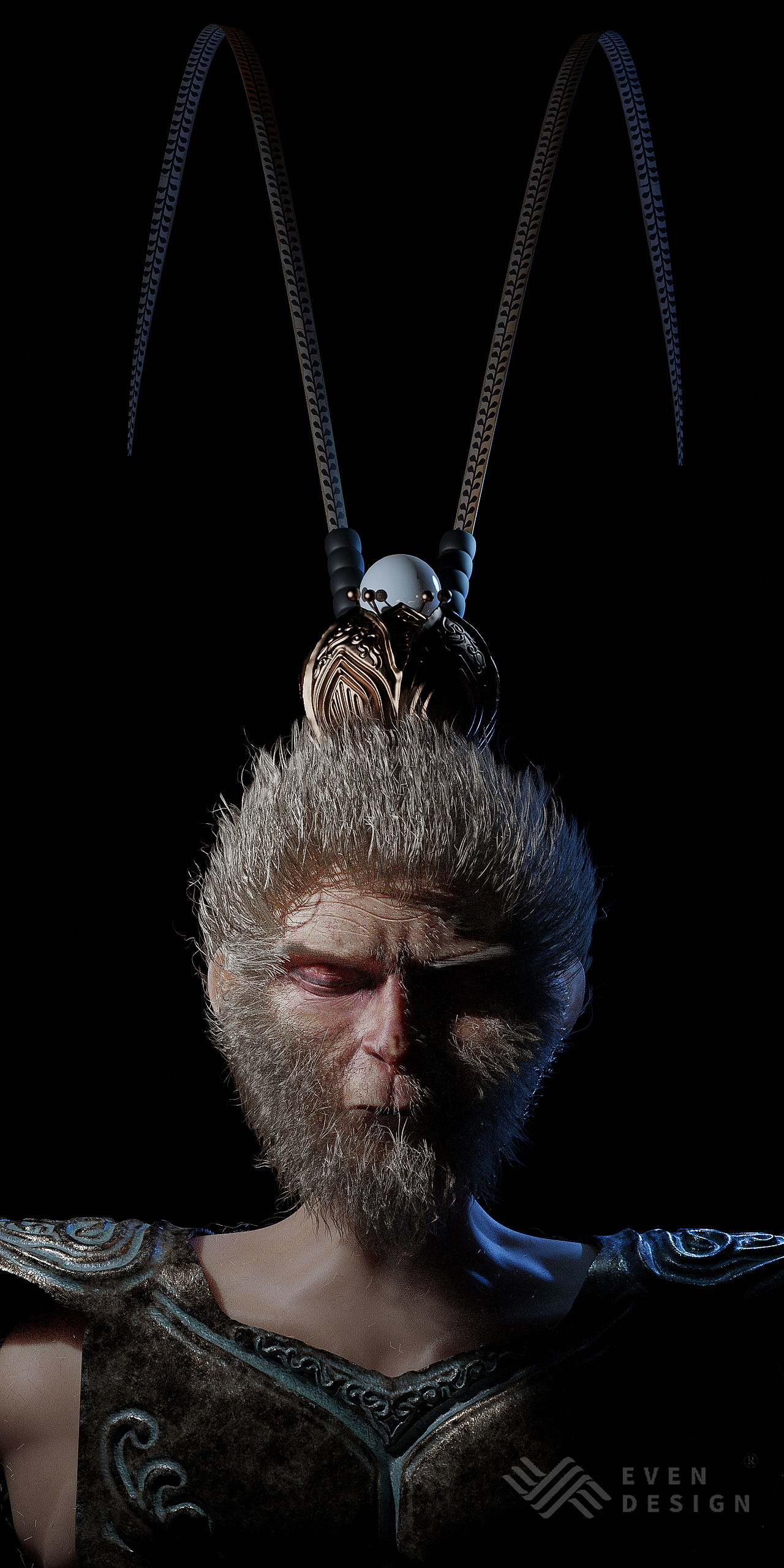 blender雕刻半身猴